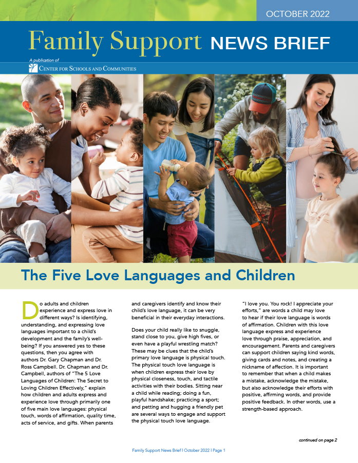 cover for October 2022 Family Support News Brief