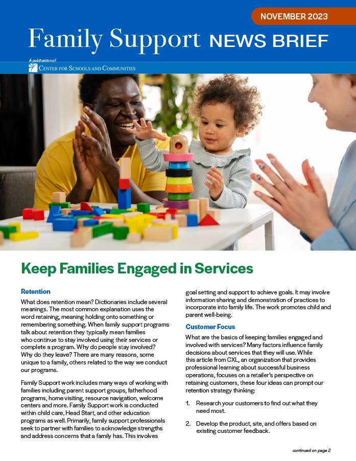 cover of November 2023 Family Support News Brief