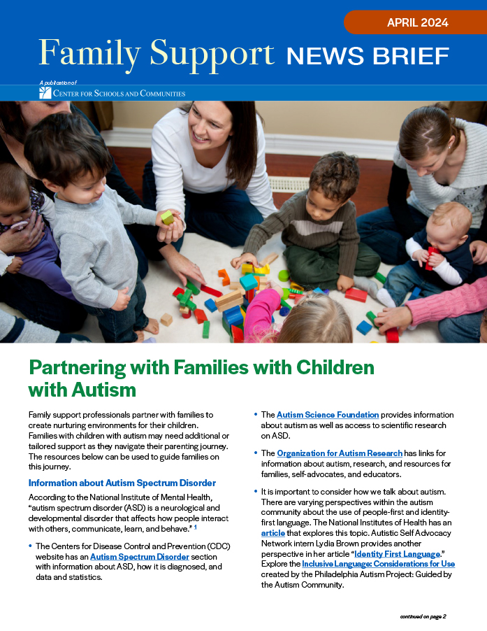 cover of April 2024 Family Support News Brief